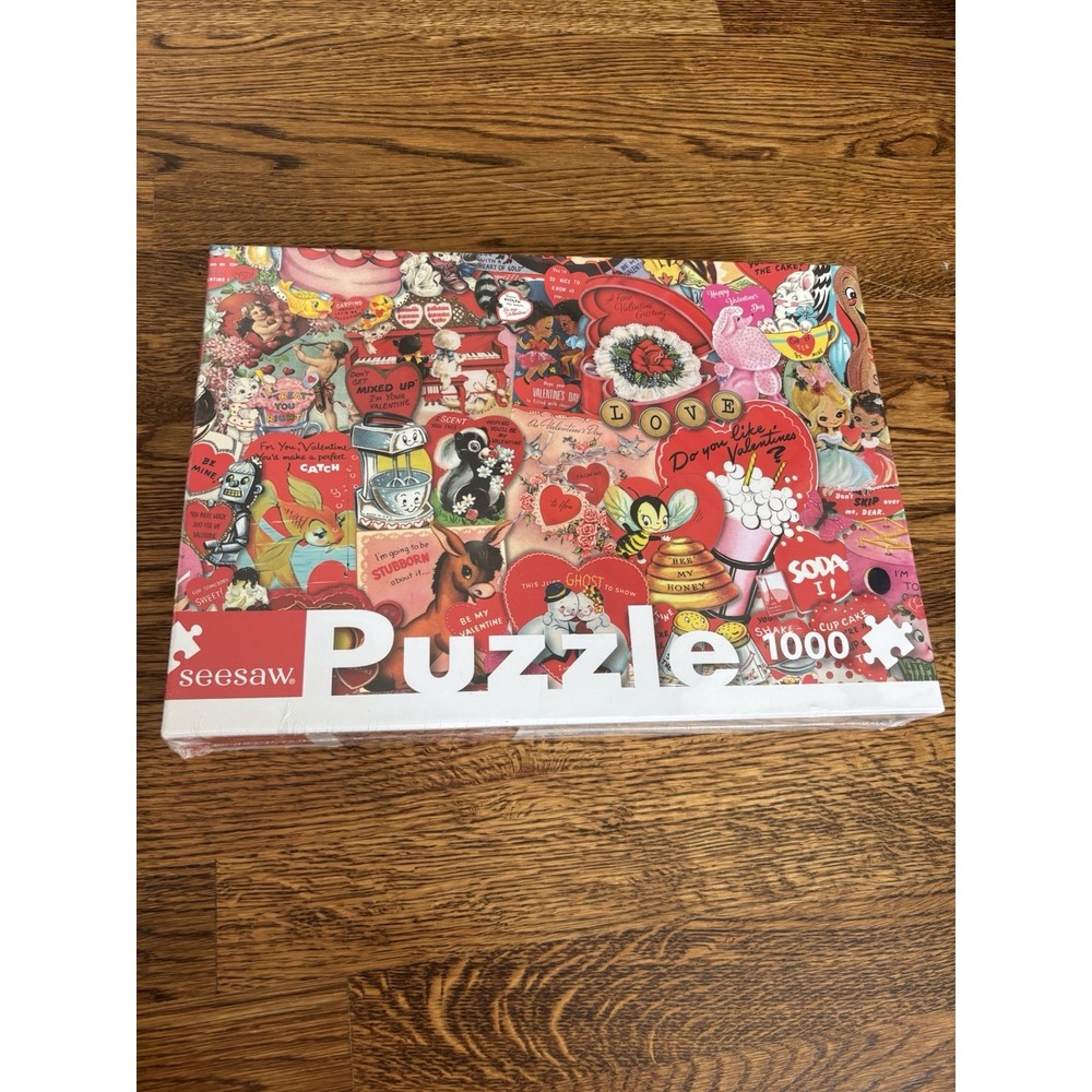 Seesaw Be My Valentine Heart Love 1,000 Piece Jigsaw Puzzle New Sealed